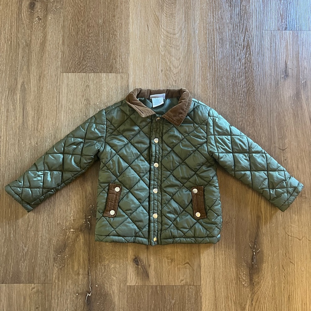Tommy Bahama Kids Quilted Green Jacket Size 24M